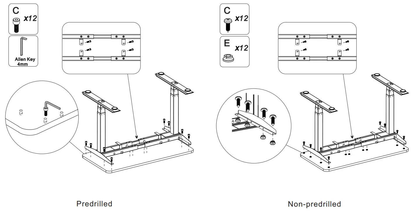 effydesk Height Adjustable Electric Standing Desk - STEP7