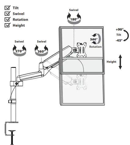MOUNT-IT TPM-MA09 Height Adjustable Single Monitor Desk Mount-fig14