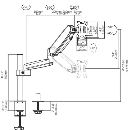 MOUNT-IT TPM-MA09 Height Adjustable Single Monitor Desk Mount-fig15