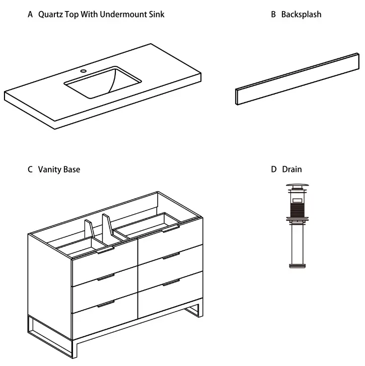 forestmade 500H48SVHL G Single Bath Vanity - fig 3