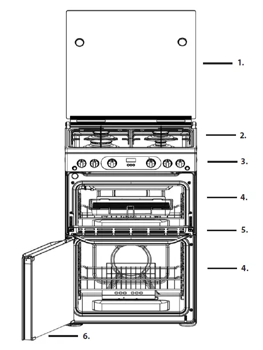 Hotpoint-HDM67G0CCX-UK-60cm-Double-Oven-Gas-Cooker-fig-1