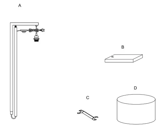 NOVA LIFE 32912 175 71 Interior Floor Lamp - Package contents