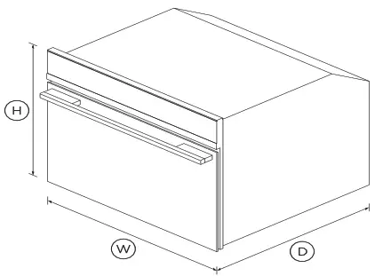 FISHER PAYKEL OS60NDB1 Combination Steam Oven - DIMENSIONS