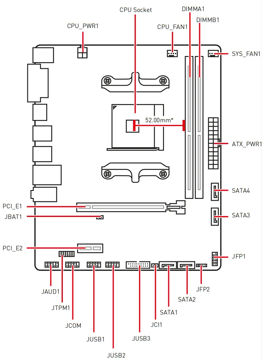 msi A320M-A AM4 Socket AMD Ryzen m-ATX Motherboard fig 15