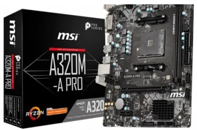 msi A320M-A AM4 Socket AMD Ryzen m-ATX Motherboard
