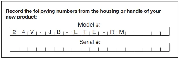 SUNJOE 24V JB LTE RM Cordless Jet Blower - Serial Numbers