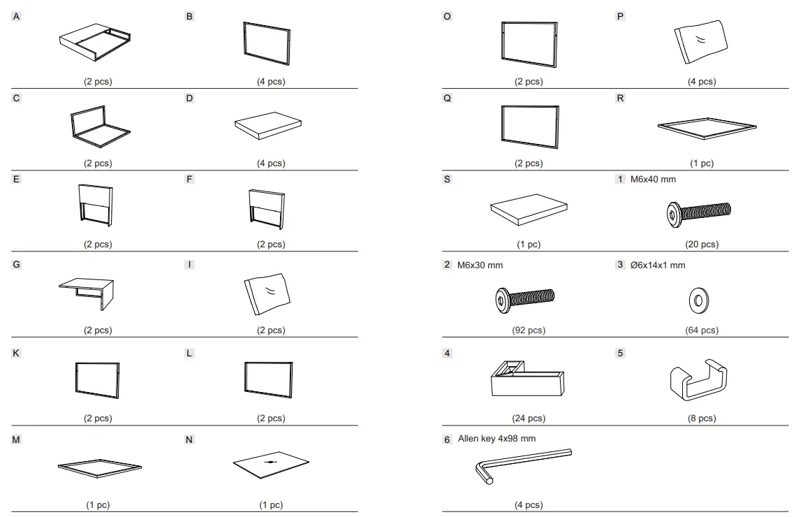 COSTWAY AI HW63878 6 Pcs Rattan Sofa Set Armless -fig3