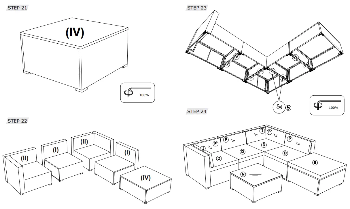 COSTWAY AI HW63878 6 Pcs Rattan Sofa Set Armless -fig9
