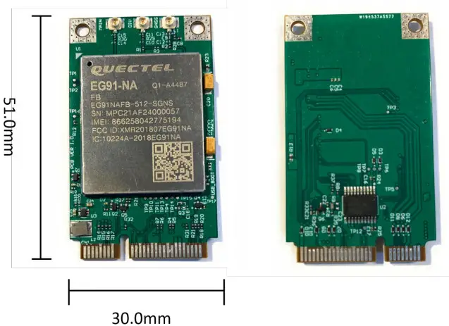 5G HUB MiniPCIe EG91 LTE CAT 1 Module SMT WorldWide -