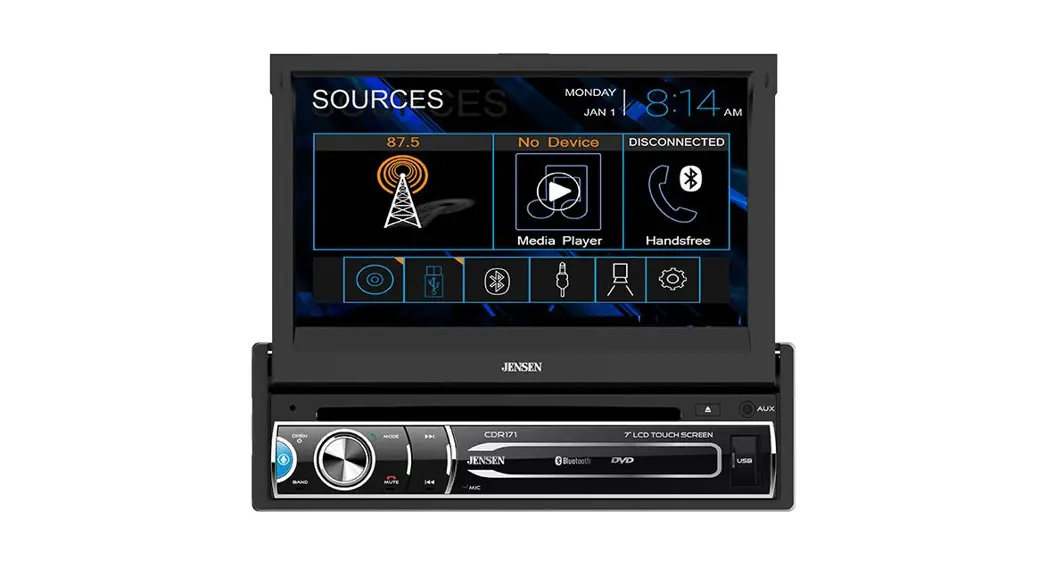Jensen Cdr171 Cdr171 Dvd Multimedia Receiver With Bluetooth® Featuring A 7 Jensen Cdr171 Cdr171 Dvd Multimedia Receiver With Bluetooth® Featuring A 7