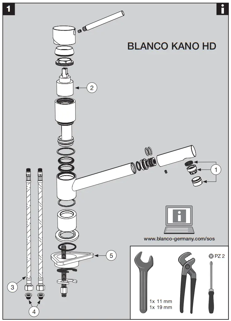 BLANCO Kano HD Silgranit Sink Faucet-fig1