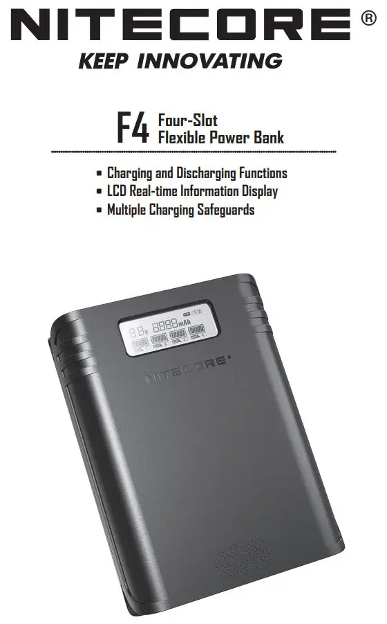 NITECORE F4 Four-Slot Flexible Power Bank User Manual