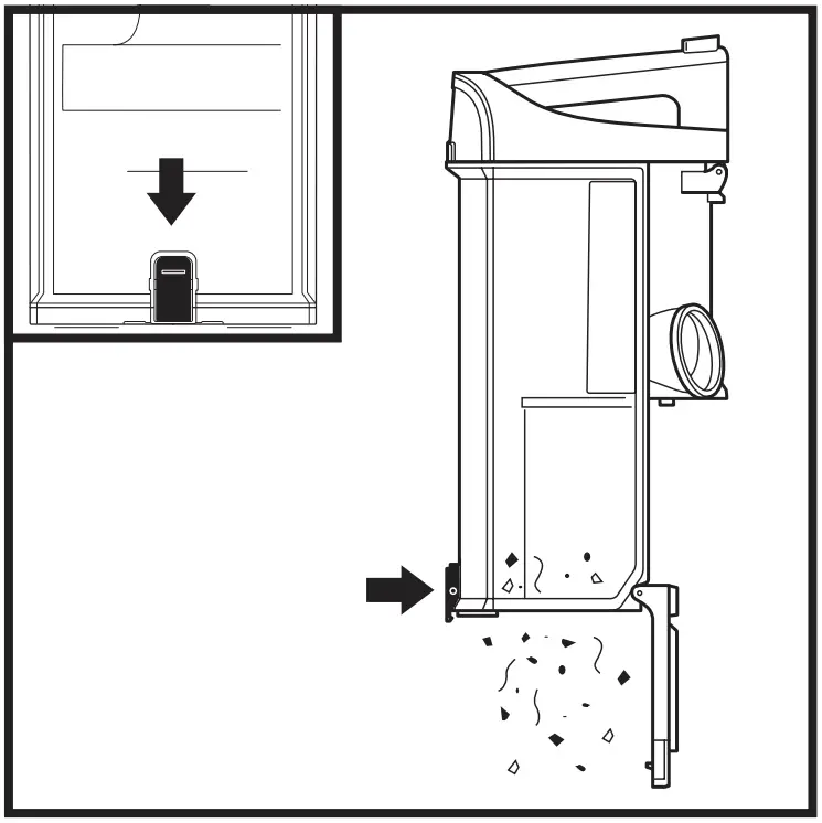 Emptying the dust cup