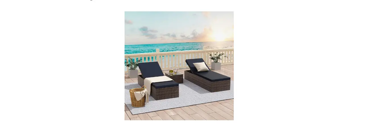 Westin Outdoor Op4001 Sun Lounger Set With Cushions And Table Instruction Manual