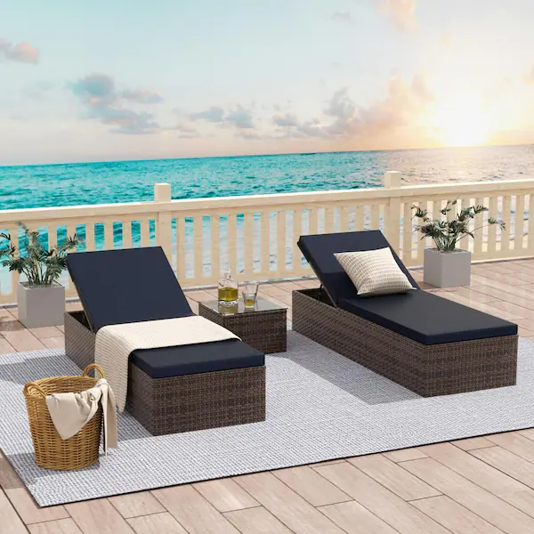 WESTIN OUTDOOR OP4001 Sun Lounger Set With Cushions And Table-fig1