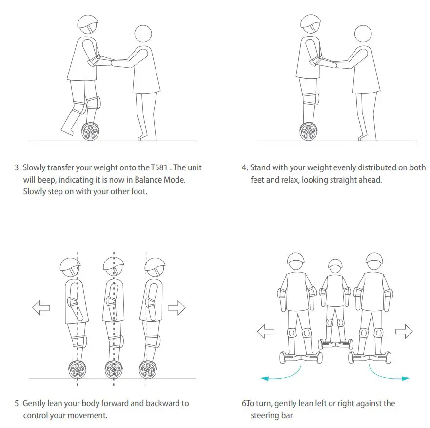 GYROOR T581 Hoverboard User Manual - Learning to Ride