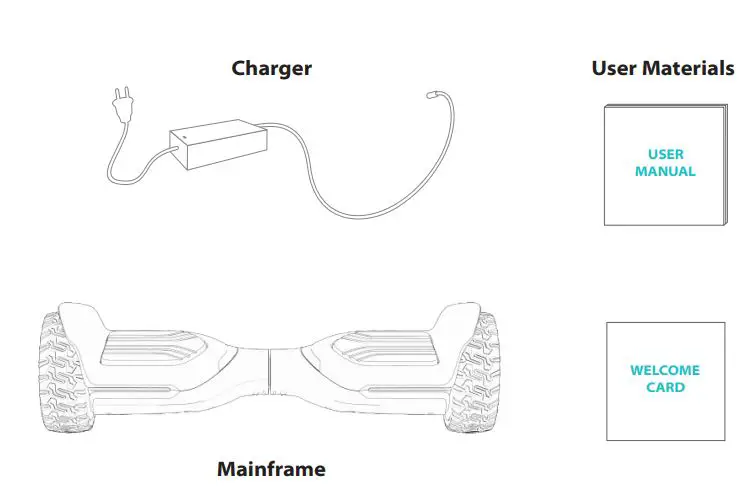 GYROOR T581 Hoverboard User Manual - Packing List