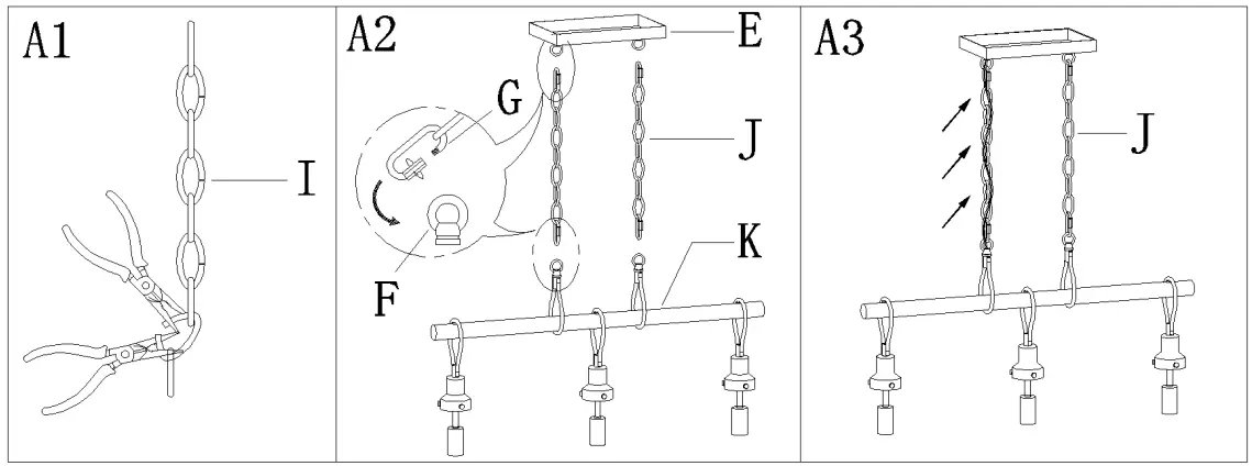 Uolfin 4978092 3-Light Matte Black and Teardrop Glass with Wood Farmhouse Clear Glass Linear Pendant Light-FIG4
