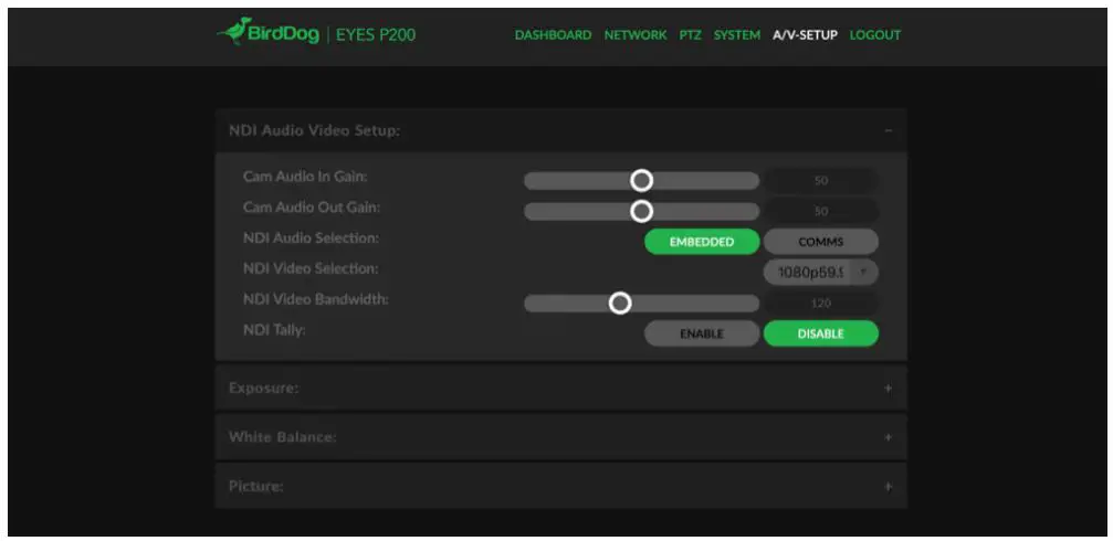 BirdDog P200 Eyez PTZ Camera Datasheet - BirdDog Comms Lite