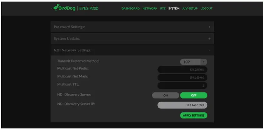 BirdDog P200 Eyez PTZ Camera Datasheet - MultiTCP