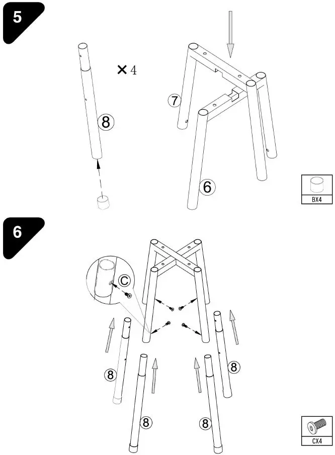MIERES-WING36828936-Dora-5 Piece-Rectangle-Wood-Top-Rustic-Brown-Counter-Height-Table Set-4