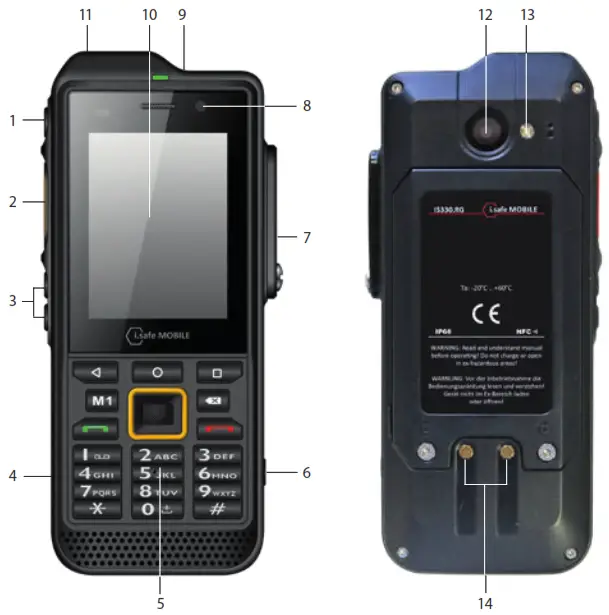 i safe MOBILE IS330.RG Rugged Android 9.0 Mobile Phone - KEYS
