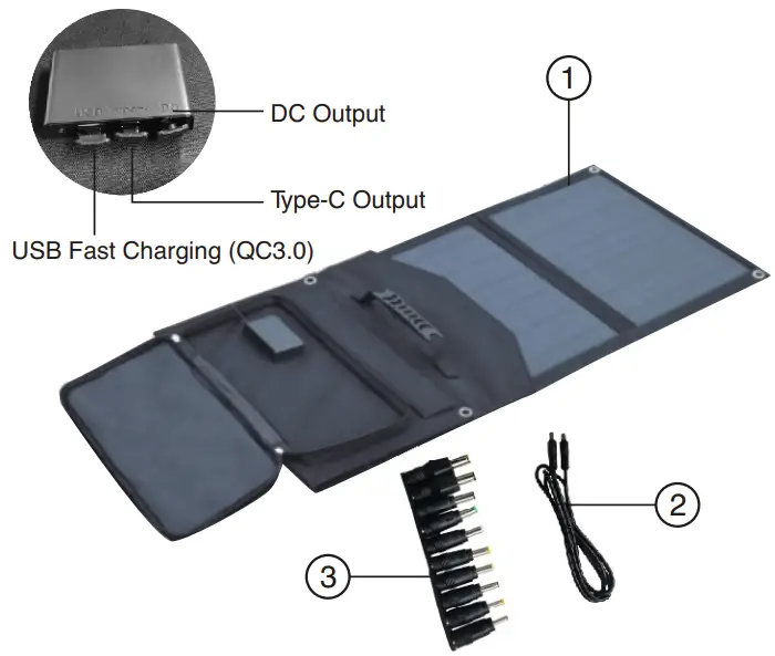 ALPHA DIGITAL SFZD-40 Portable Solar Charging Panel - Fig 1