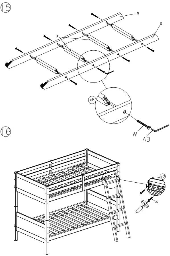 ASHLEY B733-59 Twin Bunk Bed with Ladder-FIG11
