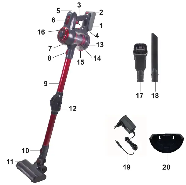 beper-P202ASP100-Rechargeable-Vacuum-Cleaner-FIG-1