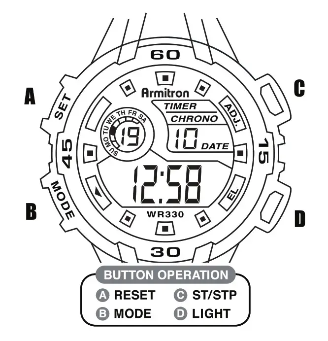 Armitron M1090 Series Watch User Manual Armitron M1090 Series Watch User Manual