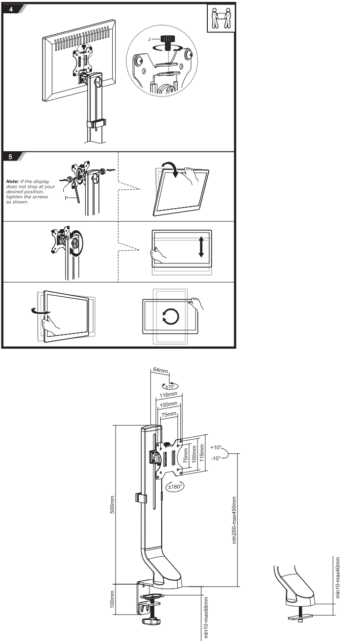 ACT AC8321 Monitor Desk Mount - fig