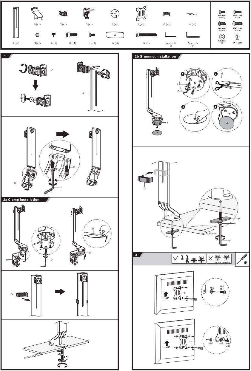 ACT AC8321 Monitor Desk Mount