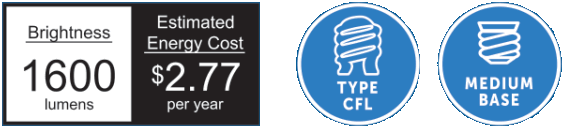 UTILITECH 5181306 CFL Non Dimmable Daylight 6500K Bulbs - icon