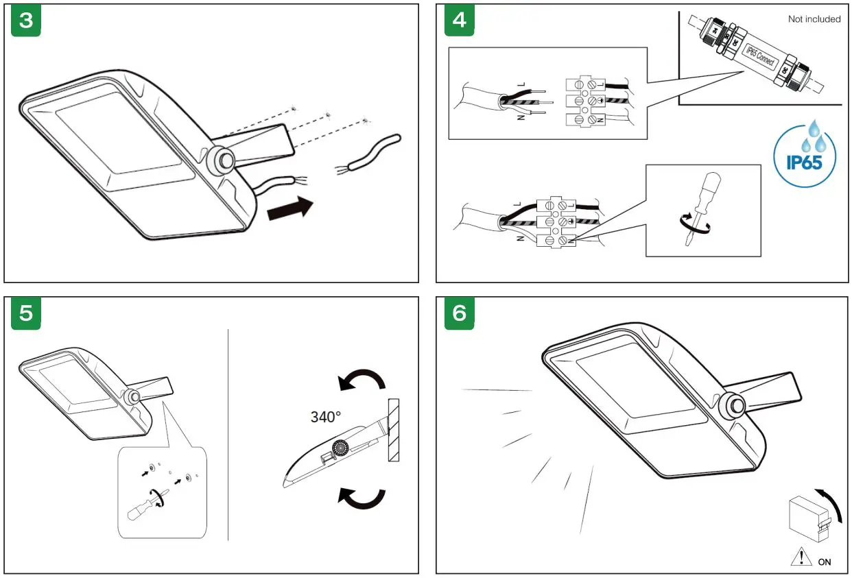 4lite 4L2-102 Floodlight Range Instructions - How to use