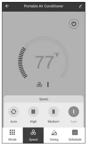 Setting mode and fan speed