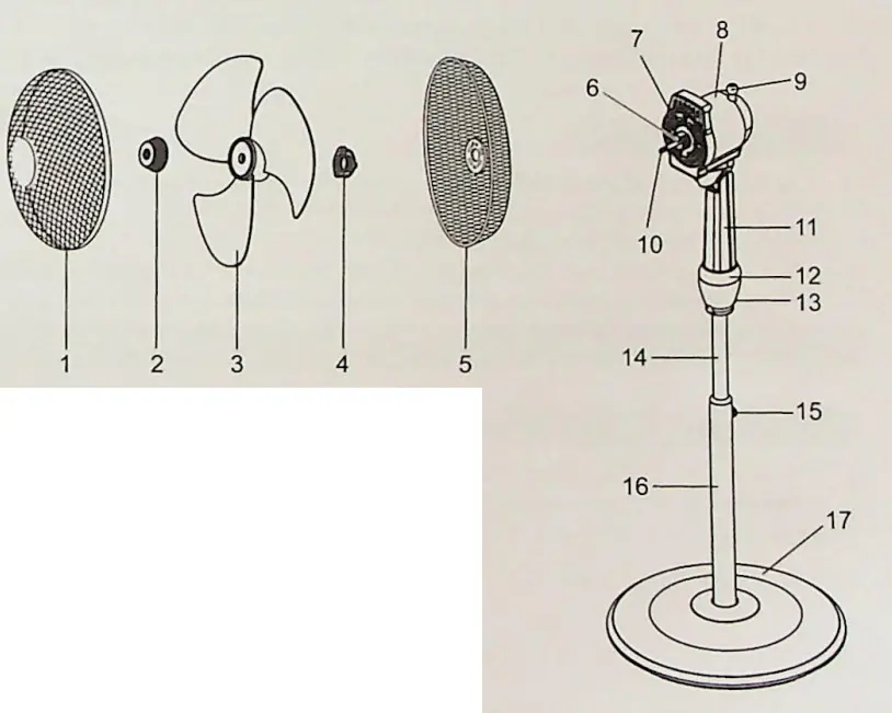 AIRMATE 16 40cm Stand Fan YS40A - overview