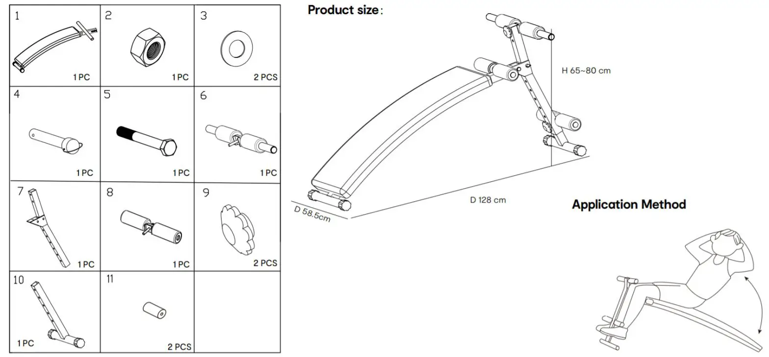 Kmart 42980681 Curve Sit-UP Bench