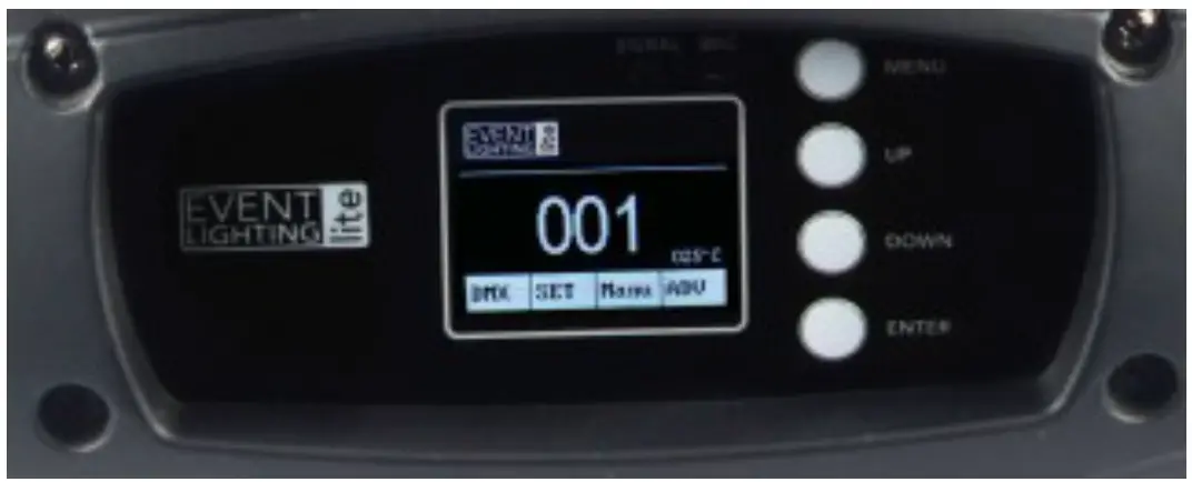 EVENT LIGHTING LM7X30 7X30W LED RGBW Zoom Wash Moving Head Menu Operation