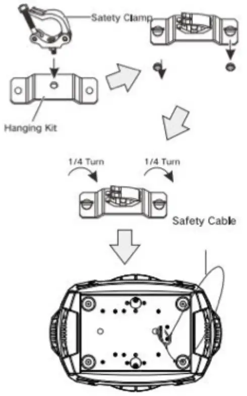 EVENT LIGHTING LM7X30 7X30W LED RGBW Zoom Wash Moving Head installation