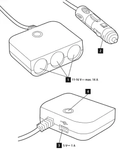 hama-00093839-3-Way-Distributor-for-Cigarette-Lighter-Socket-Controls