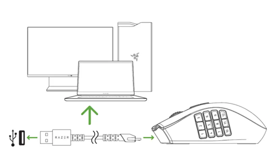 charge my Razer Naga Pro