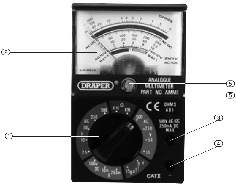DRAPER 37319 AMM1 Analogue Multimeter-description