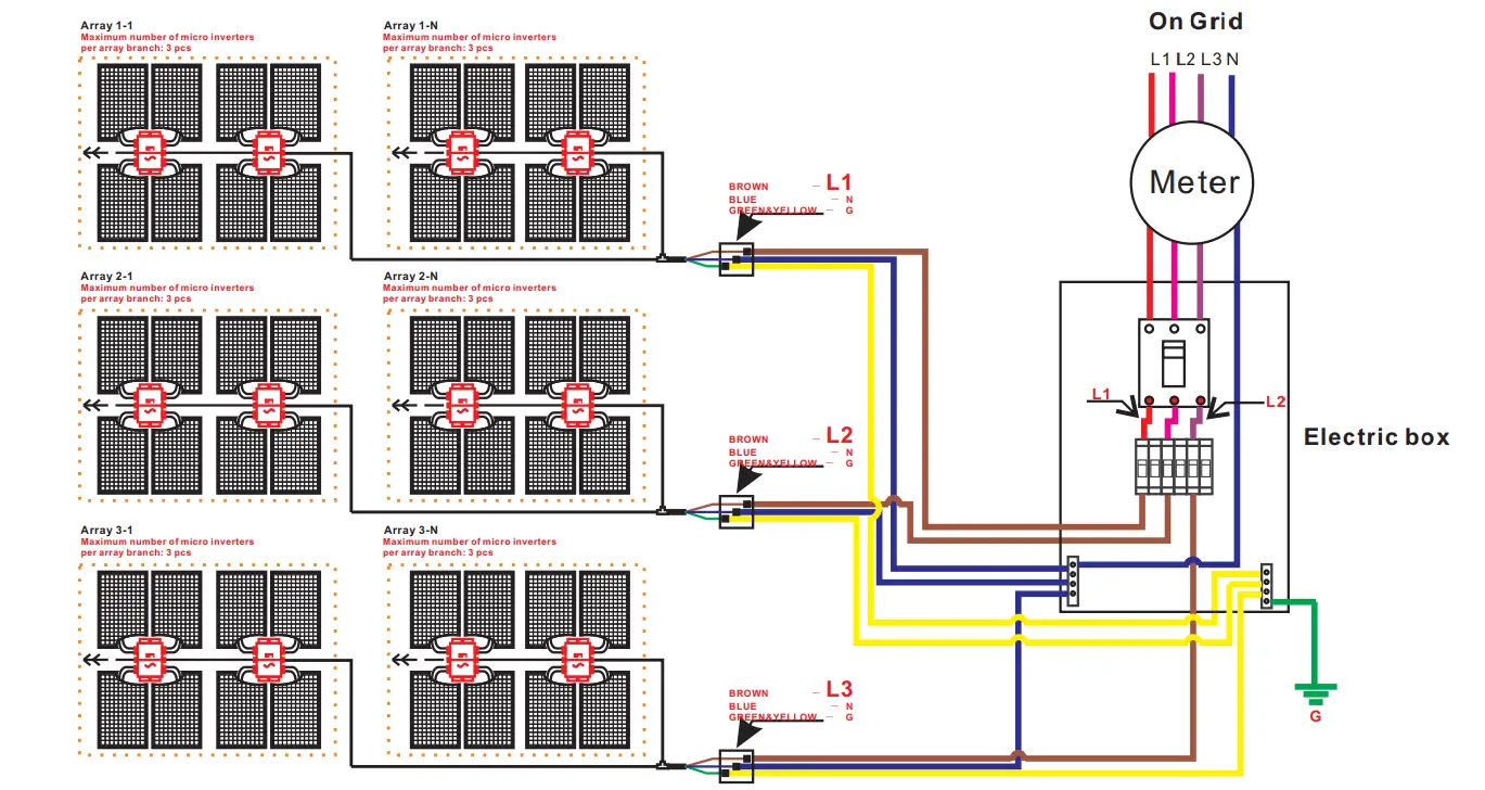 KAIDENG WVC 2800 Solar Micro Inverter - Wiring Diagram