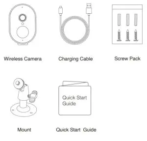 moobox C300 Wireless Security Camera - Packing List