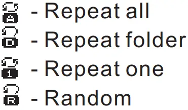 TIVDIO V116 FM MW SW World DSP Receiver - REPEAT MODE SELECTION