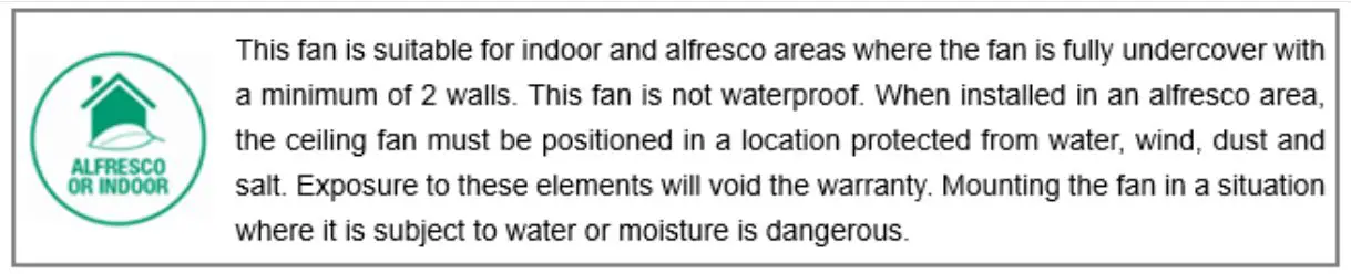 This fan is suitable for indoor