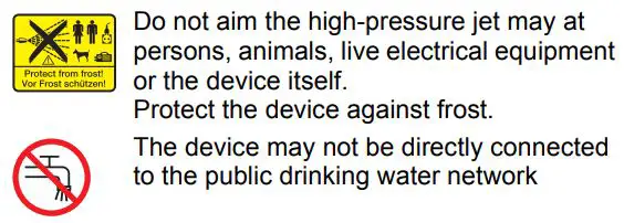 KARCHER K 5 Electric Pressure Washer Compact User Manual - Symbols on the device