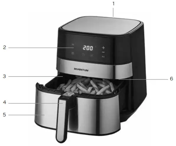 INVENTUM GF500HLD Hot Air Fryer - product description 1