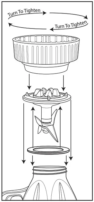 WARING COMMERCIAL BB155S Series Electric Blender - BLENDER JAR ASSEMBLY INSTRUCTIONS 1