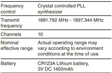 vtech Weatherproof SOS Pendant - Technical specifications